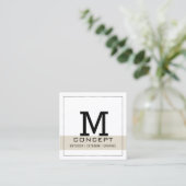 Minimale Professional Elegant Bone White Vierkante Visitekaartje (Staand voorkant)