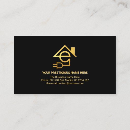 Minimale Professional Gold Line Electrical Visitekaartje (Achterkant)