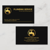 Minimale Professional Gold Line Plumber Visitekaartje (Voorkant / Achterkant)