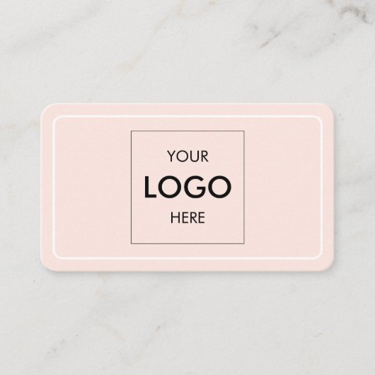 Minimale Professional Logo Blush Pink Visitekaartje (Voorkant)
