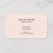 Minimale Professional Logo Blush Pink Visitekaartje (Achterkant)