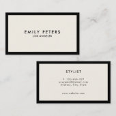 Minimale Professional Luxury Black Ivory Chic Visitekaartje (Voorkant / Achterkant)