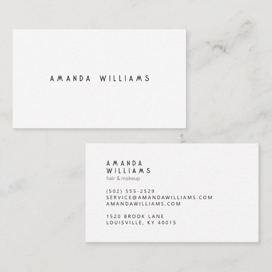 Minimale professional visitekaartje (Voorkant / Achterkant)