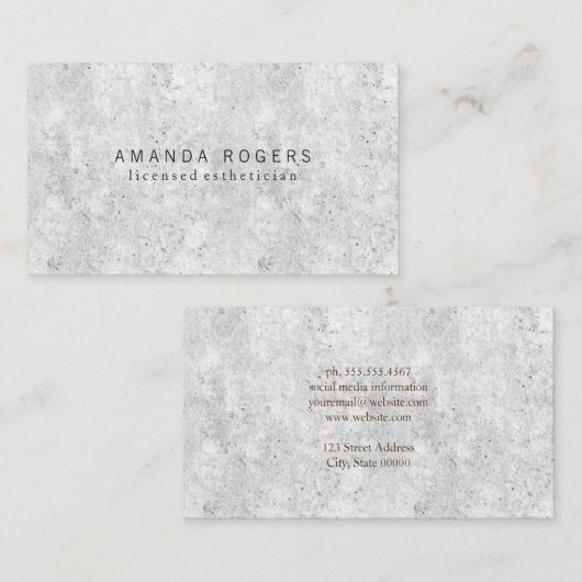 Minimale professional | Witte textuur Visitekaartje (Voorkant / Achterkant)