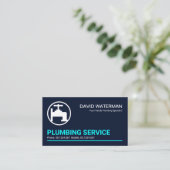 Minimale professionele blauwe lijn visitekaartje (Staand voorkant)