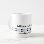 Minimale professionele blauwe links koffiemok (Voorkant links)