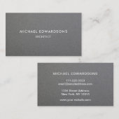 Minimale professionele donkergrijze geborsteld met visitekaartje (Voorkant / Achterkant)