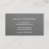 Minimale professionele donkergrijze geborsteld met visitekaartje (Achterkant)