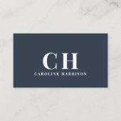 Minimale Professionele Eenvoudige Monogram Marine Visitekaartje (Voorkant)