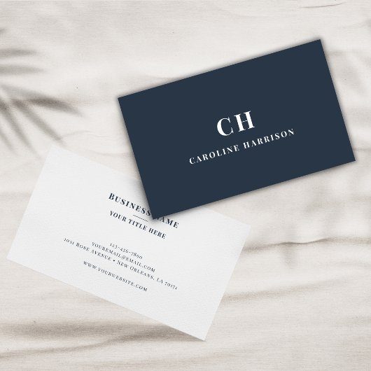 Minimale Professionele Eenvoudige Monogram Marine Visitekaartje