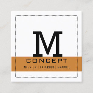 Minimale professionele elegant Bronze White Vierkante Visitekaartje