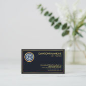 Minimale professionele Gold Border Store-eigenaar Visitekaartje (Staand voorkant)