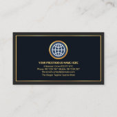 Minimale professionele Gold Border Store-eigenaar Visitekaartje (Achterkant)