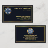 Minimale professionele Gold Border Store-eigenaar Visitekaartje (Voorkant / Achterkant)