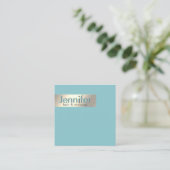 Minimale professionele goudfolie eenvoudig vierkante visitekaartje (Staand voorkant)