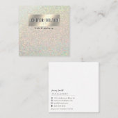 Minimale professionele goudfoliehaarstylist vierkante visitekaartje (Voorkant / Achterkant)