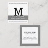 Minimale professionele grijze legant #2 vierkante visitekaartje (Voorkant / Achterkant)
