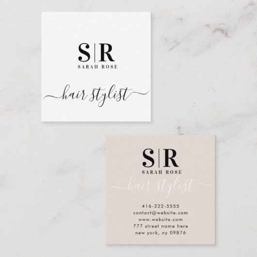 Minimale professionele Hairdresser Contactkaartje (Voorkant / Achterkant)
