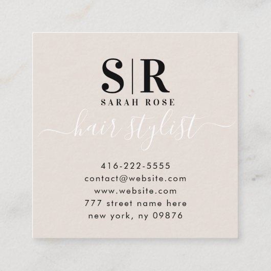 Minimale professionele Hairdresser Contactkaartje (Achterkant)