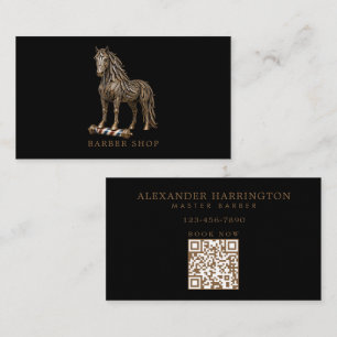 Minimale professionele herenkapper Bronze Mustang Visitekaartje