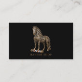 Minimale professionele herenkapper Bronze Mustang Visitekaartje (Voorkant)