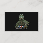 Minimale professionele herenkapper Emerald Alligat Visitekaartje (Voorkant)