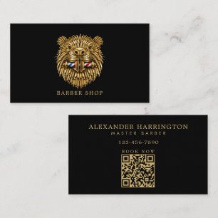 Minimale professionele herenkapper Gouden Bever Visitekaartje