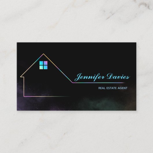 Minimale professionele holografische Real Estate A Visitekaartje (Voorkant)