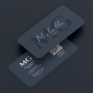 Minimale professionele Initialen Charcoal Blue Visitekaartje