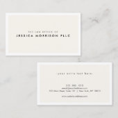 Minimale professionele ivoor/witte advocaat visitekaartje (Voorkant / Achterkant)