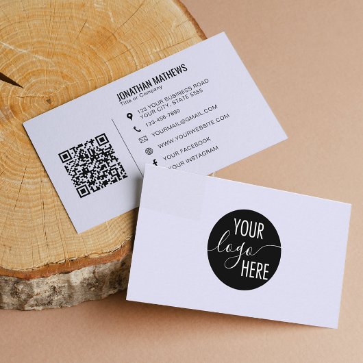 Minimale professionele lavender Company Logo QR Visitekaartje