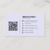 Minimale professionele lavender Company Logo QR Visitekaartje (Achterkant)