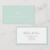 Minimale professionele legant Mint Visitekaartje (Voorkant / Achterkant)