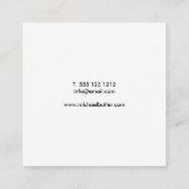 Minimale professionele legant zwart vierkante visitekaartje (Achterkant)