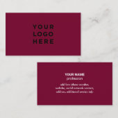 Minimale professionele Logo Cherry Wine Red Chic Visitekaartje (Voorkant / Achterkant)