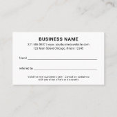 Minimale professionele Logo Modern Eenvoudig Aanbevelingskaartje (Achterkant)