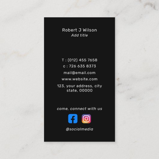 Minimale professionele Logo QR-code Social Media Visitekaartje (Achterkant)