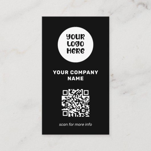 Minimale professionele Logo QR-code Social Media Visitekaartje (Voorkant)