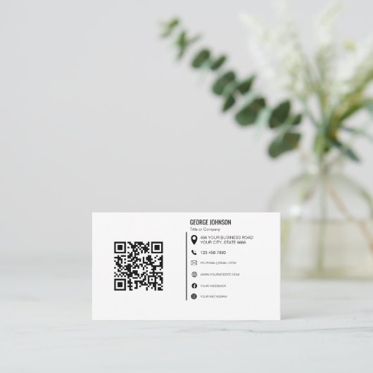 Minimale professionele Logo QR-code Visitekaartje (Staand voorkant)