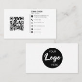 Minimale professionele Logo QR-code Visitekaartje (Voorkant / Achterkant)