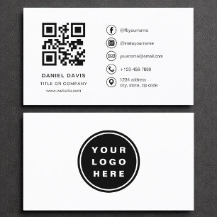 Minimale professionele Logo QR-code Visitekaartje