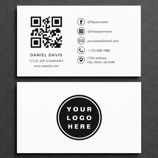 Minimale professionele Logo QR-code Visitekaartje