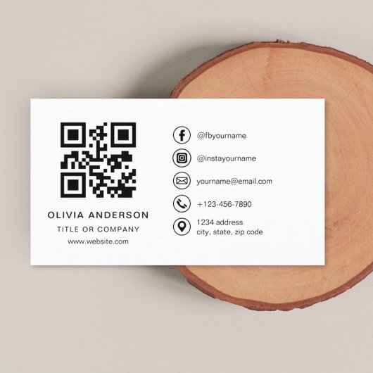 Minimale professionele Logo QR-code Visitekaartje