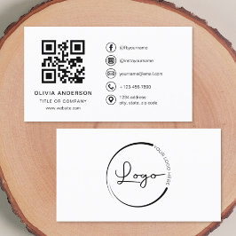 Minimale professionele Logo QR-code Visitekaartje