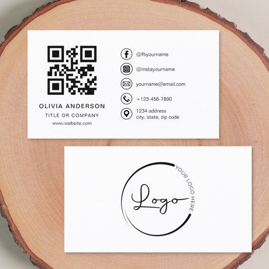 Minimale professionele Logo QR-code Visitekaartje