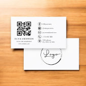 Minimale professionele Logo QR-code Visitekaartje