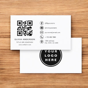Minimale professionele Logo QR-code Visitekaartje
