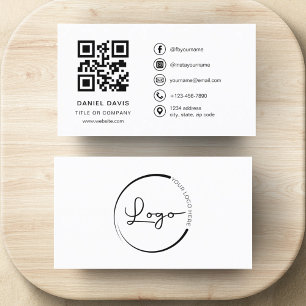 Minimale professionele Logo QR-code Visitekaartje