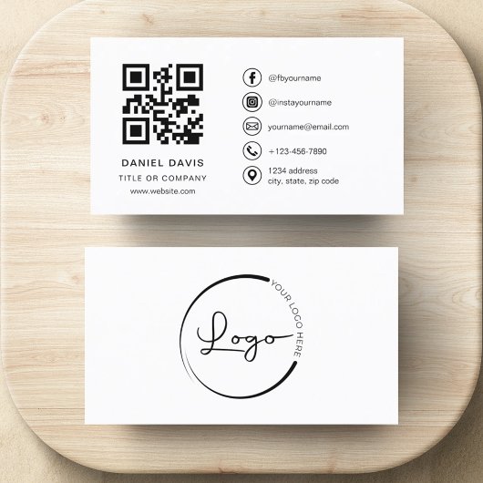 Minimale professionele Logo QR-code Visitekaartje
