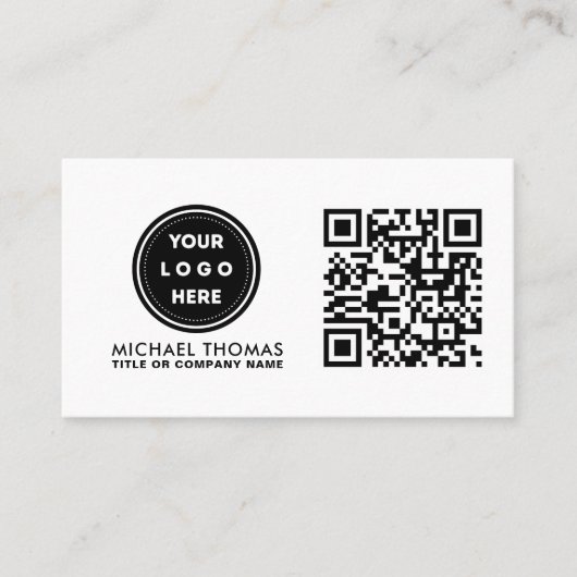 Minimale professionele Logo QR-code Visitekaartje (Voorkant)